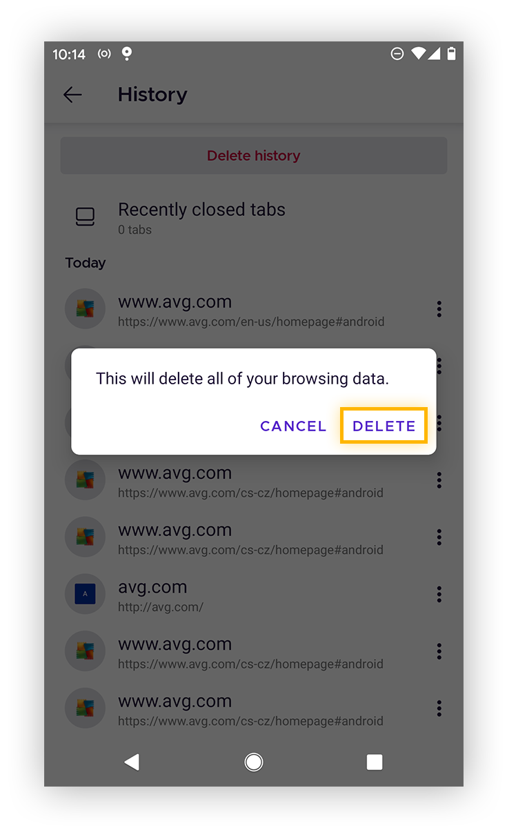 How to Clear Search History & Delete Browser History AVG